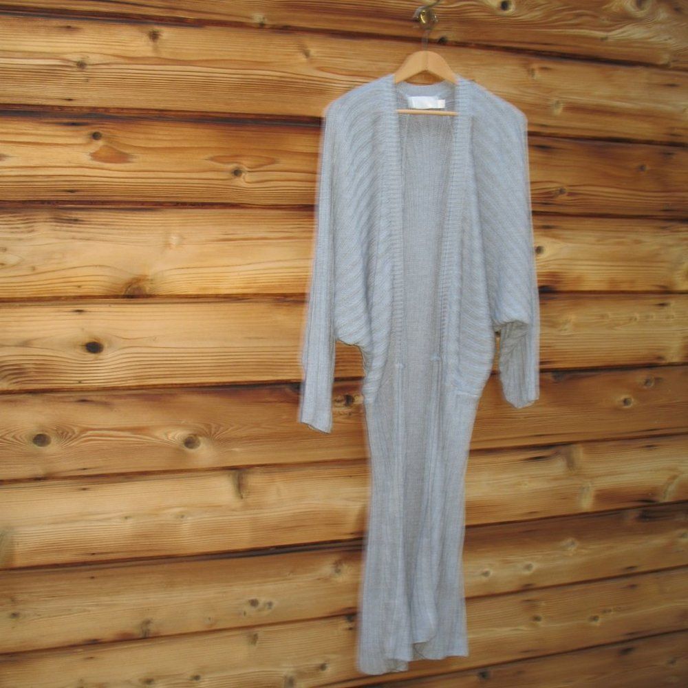 TJD Gray Duster Cardigan Sweater - Picture 3 of 8